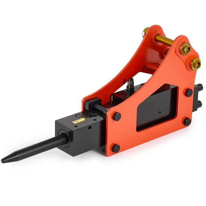 Hydraulic Breaker Hammer for Mini Excavator Concrete Breaker with 2 Chisels Hoses