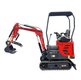 AGT DM12X-C Mini Excavator – Pilot Control, Swing Boom, Hydraulic Thumb by Bidadoo