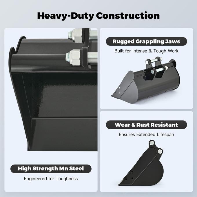 500mm Plain Flat Bucket Attachment 20″ for Mini Excavator Digger with 2 Pins