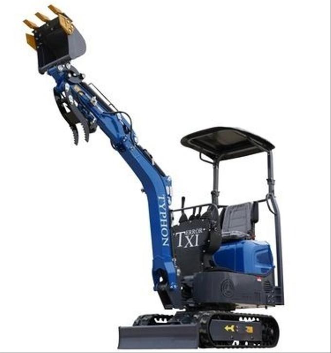 2025 TYPHON TERROR XI STORM Mini Excavator β 1.1 Ton Trench Digger with Boom Swing & Hydraulic Thumb