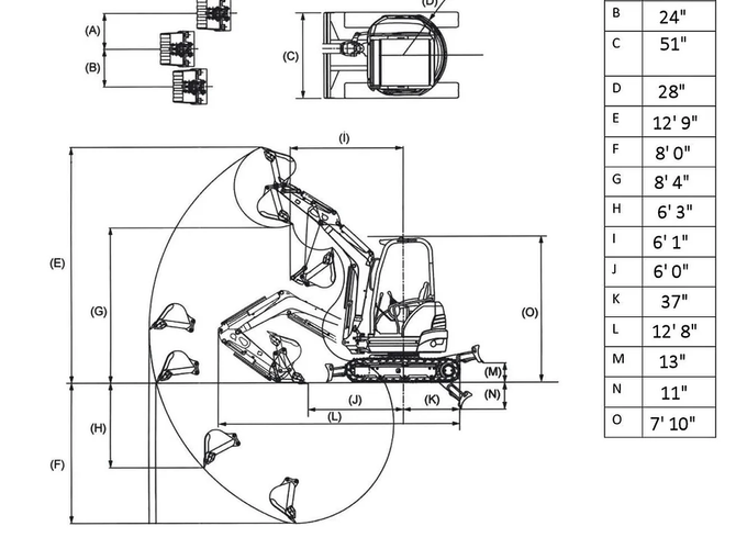 KYMRON® XH26D Mini Excavator (w/ Yanmar/Kubota Diesel Engine)