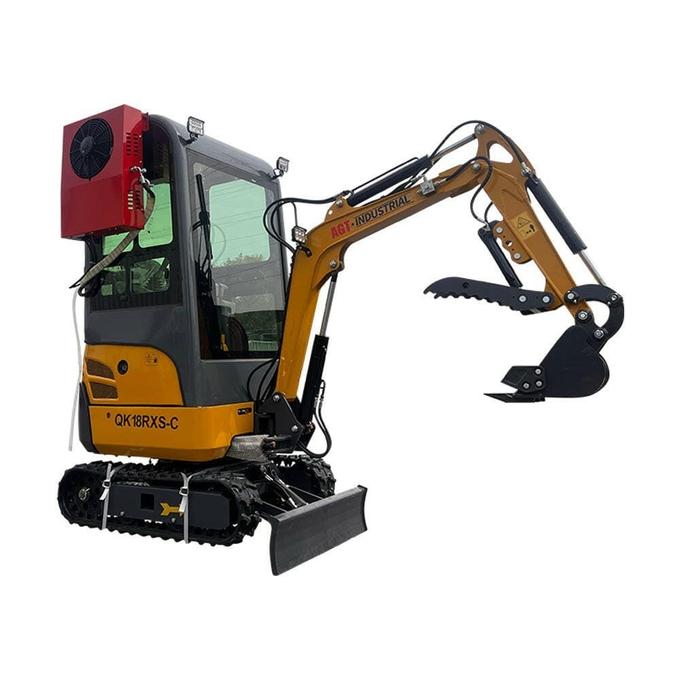2024 AGT Rato 1-Ton Mini Small Excavator with Air Conditioning, Side Swing, and Enhanced Features by Bidadoo