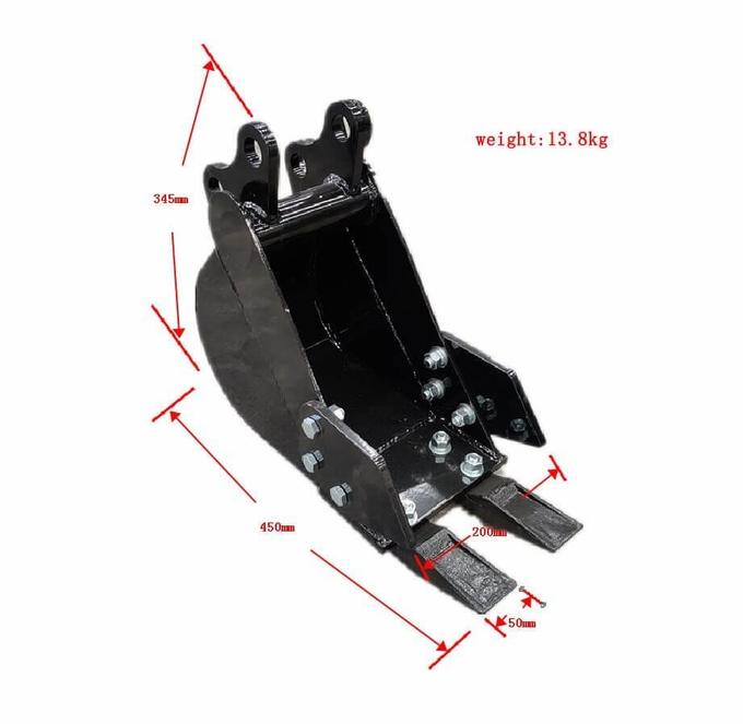 200mm Narrow Bucket Attachment for TYPHON Mini Excavators USA