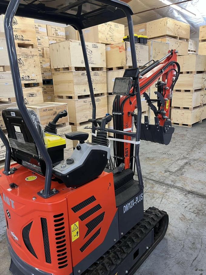 AGT DM12X-C PLUS Mini Excavator – Two-Speed, Pilot Control, Hydraulic Cooler, Swing Boom by Bidadoo