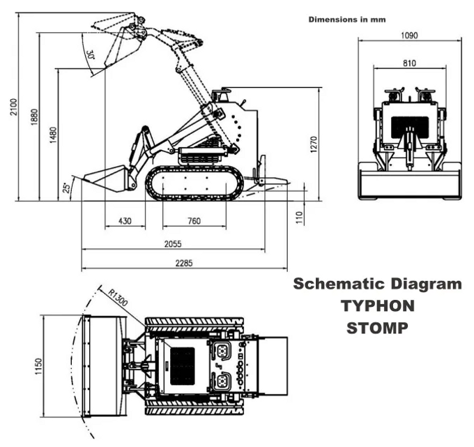 Brand New TYPHON STOMP 1,800lbs Mini Skid Steer 23HP Gas EPA Engine USA