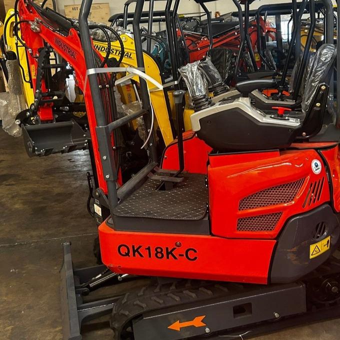 QK18K-C Mini Excavator with Kubota Engine – Swing Boom & Hydraulic Thumb by Bidadoo