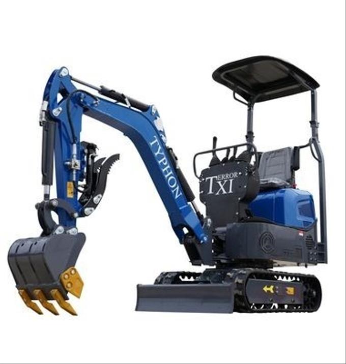 2025 TYPHON TERROR XI STORM Mini Excavator – 1.1 Ton Trench Digger with Boom Swing & Hydraulic Thumb