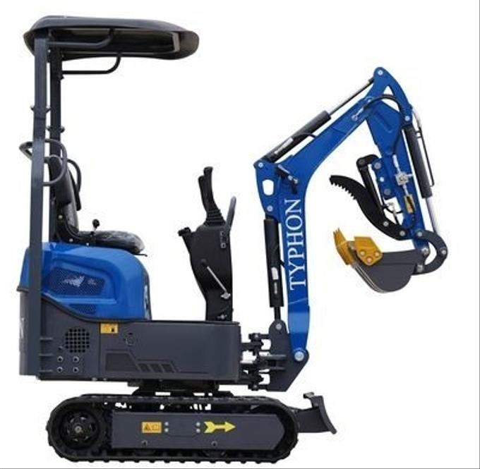 2025 TYPHON TERROR XI STORM Mini Excavator – 1.1 Ton Trench Digger with Boom Swing & Hydraulic Thumb